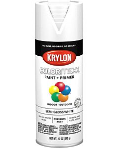 Krylon K05580007 12 oz. Semi Gloss White COLORmaxx Spray (6 Pack)