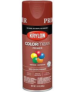 Krylon K05583007 12 oz. Red Oxide Primer COLORmaxx Spray (6 Pack)