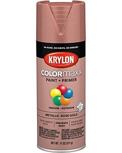 Krylon K05593007 11 oz. Metallic Rose Gold COLORmaxx Spray (6 Pack)