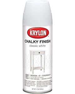 Krylon Matte Classic White Chalky Finish Paint 12 oz (6 Pack)