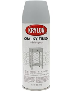 Krylon Matte Misty Gray Chalky Finish Paint 12 oz (6 Pack)