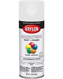 Krylon K05558007 12 oz. Satin Bright White COLORmaxx Spray (6 Pack)