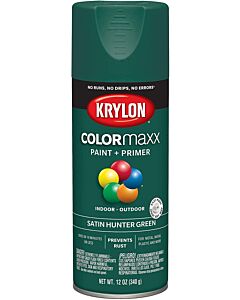 Krylon K05563007 12 oz. Satin Hunter Green COLORmaxx Spray (6 Pack)