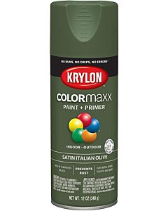 Krylon K05566007 12 oz. Satin Italian Olive COLORmaxx Spray (6 Pack)