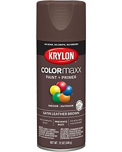 Krylon K05569007 12 oz. Satin Leather Brown COLORmaxx Spray (6 Pack)