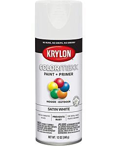 Krylon K05577007 12 oz. Satin White COLORmaxx Spray (6 Pack)