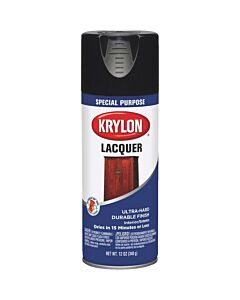 Krylon K07030777 12 oz. Lacquer Gloss Black Spray (6 Pack)