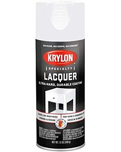 Krylon K07031777 12 oz. Lacquer Gloss White Spray (6 Pack)