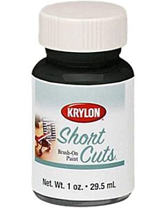 Krylon Short Cuts Flat Black Brush on Paint 1 oz (6 Pack)