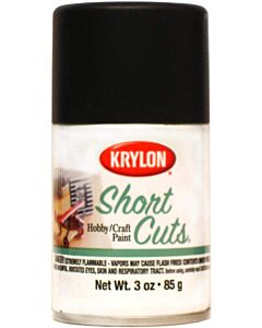 Krylon Short Cuts Flat Black Craft Spray Paint 3 oz (1 Pack)