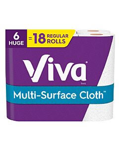 Viva Multi-Surface Cloth Paper Towels 165 sheet 2 ply 6 pk (4 Pack)