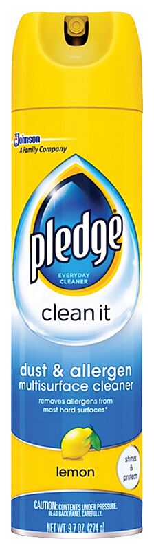Pledge Clean It Dust & Allergen Multisurface Cleaner Spray, Lemon Scent,  9.7 Ounce