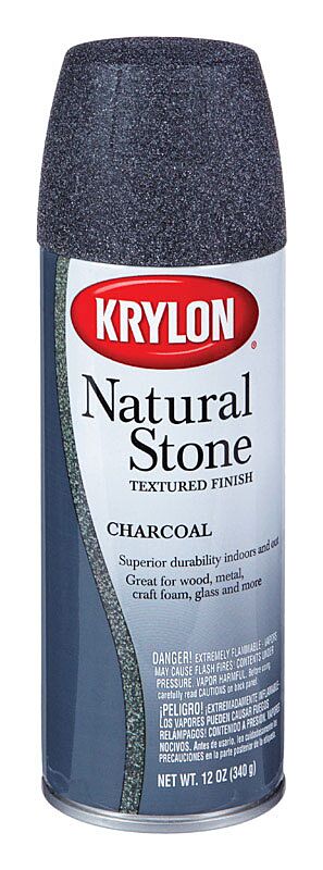 Krylon Fine Stone Texture Charcoal Spray Paint 12 oz (6 Pack)