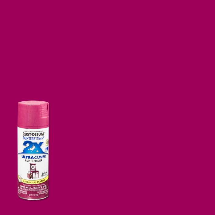 Rust-Oleum Painter's Touch 2X Ultra Cover Satin Magenta Spray Paint 12 oz.