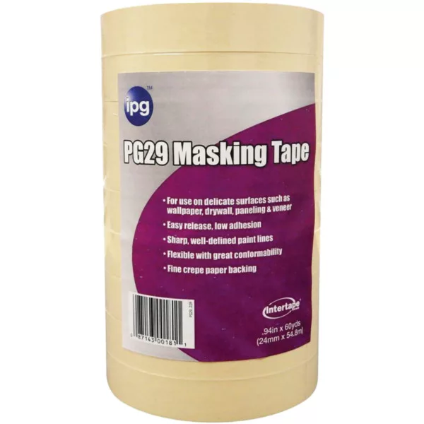 IPG PG29 1 x 60Yd Premium Grade Low Tack Masking Tape Bulk (36 Pack)