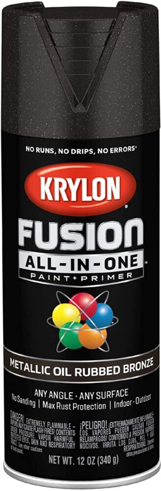 Krylon Fusion All-In-One Metallic Oil Rubbed Bronze Paint + Primer Spray  Paint 12 oz (6 Pack)