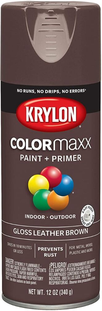 Krylon ColorMaxx 12 Oz. Gloss Spray Paint, Leather Brown