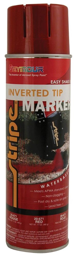Seymour 20-671 Stripe Inverted Tip Marker, Safety Red