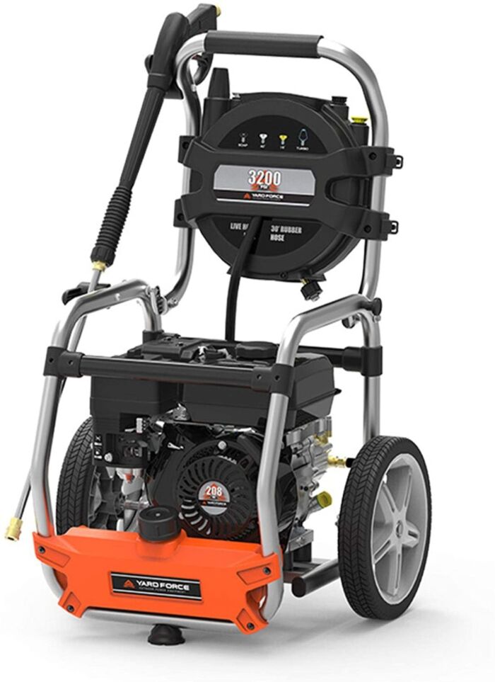Yard Force YF3200 3200 PSI 2.5 GPM Gas Power Pressure Washer with Hose Reel  and Turbo
