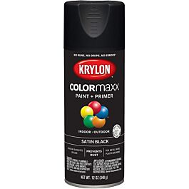 Krylon K05557007 12 oz. Satin Black COLORmaxx Spray (6 Pack)